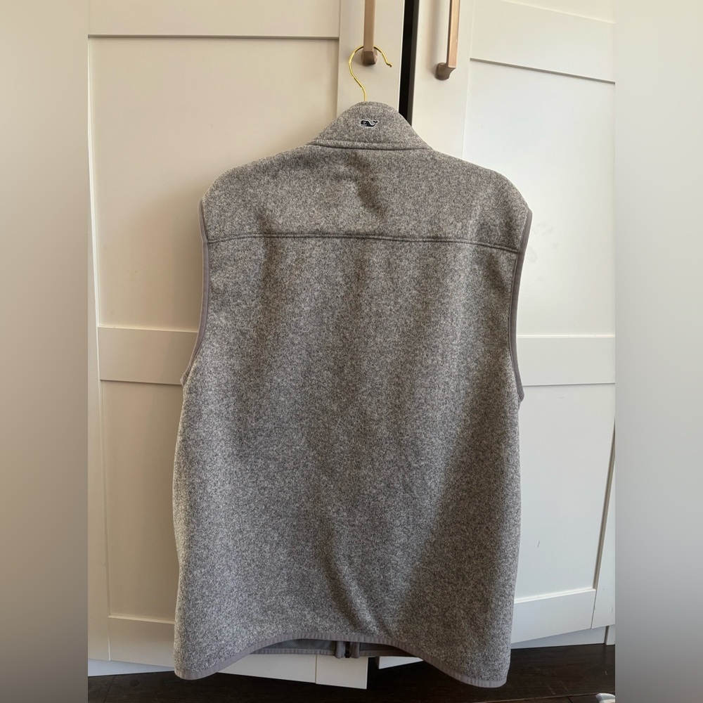 Vineyard Vines Men's Mountain Sweater Fleece Vest Medium in Gray Preppy Office - Picture 2 of 3
